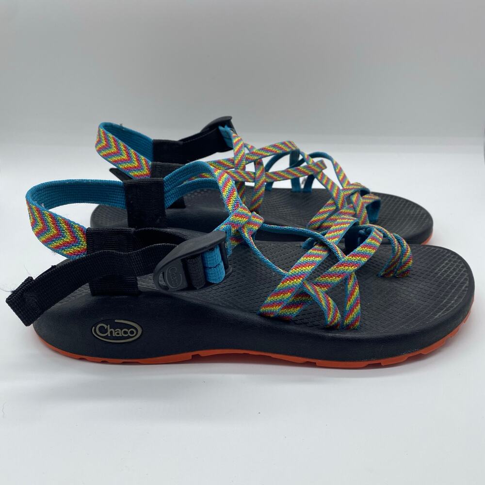 Chaco's Rainbow Strappy Sandals Gorpcore Outdoor Hiking Colorful Women's size 8
